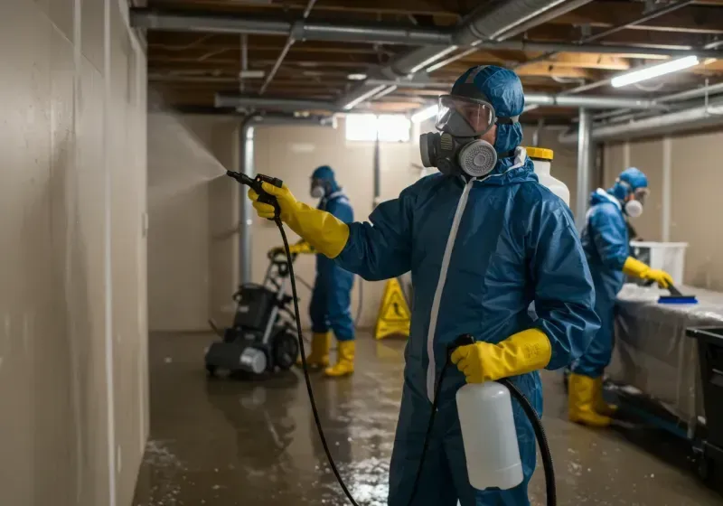 Basement Sanitization and Antimicrobial Treatment process in Trentwood, WA